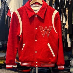 Wrangler Red and White Letterman Jacket